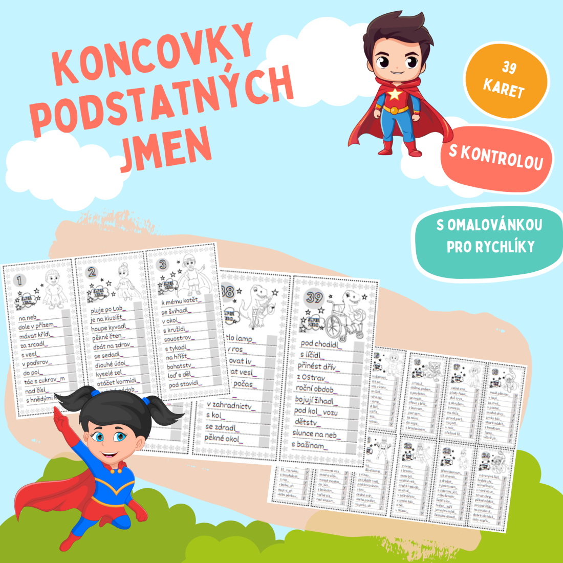 Materiál - Koncovky podstatných jmen